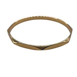 Vintage Monet Octagon Bangle Bracelet Gold Tone Retro Modern Classic Elegant
